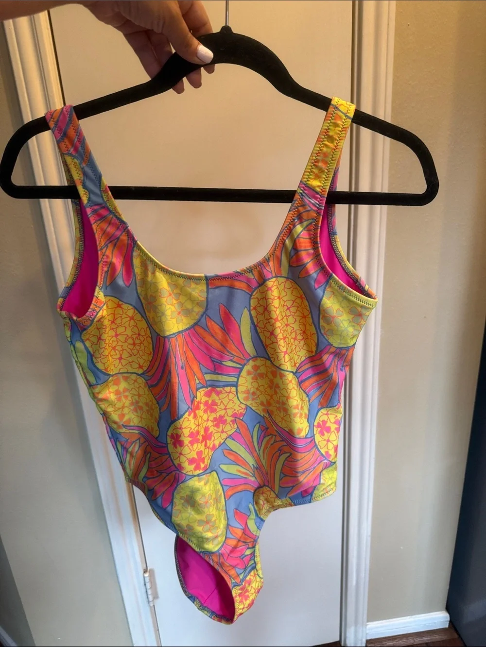 Chubbies Neon Pineapple One Piece Swimsuit Medium
